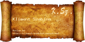 Kliment Szabina névjegykártya