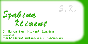 szabina kliment business card